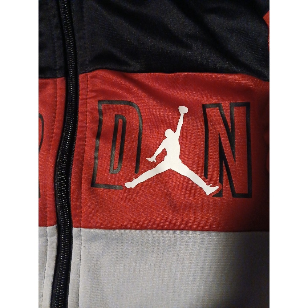 Childs L Size 7 JORDAN Jacket Red/gray/black, think Fall BACK TO SCHOOL - Picture 3 of 16